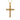Front view of 14K gold vermeil cross pendant featuring brilliant sparkling clear stones on a white background