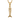 Fish bone pendant, gold vermeil, front view on white background
