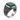 Green agate signet ring crafted in 925 sterling silver showing phoenix engraving on pure white background