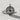 Men's silver compass pendant on a sterling silver snake chain, shown hanging at an angle to display its 3D depth.