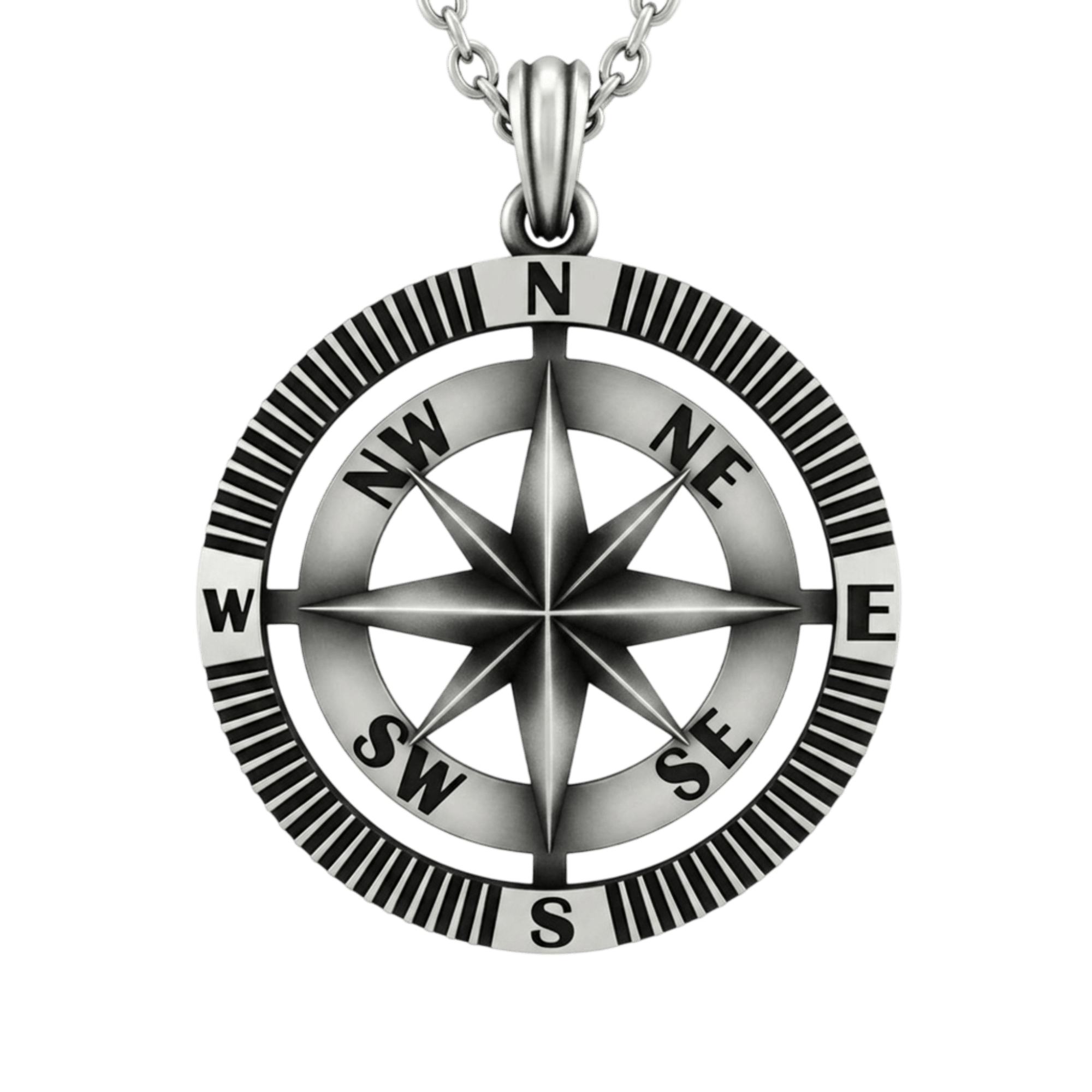 Compass Pendant | Oxidized Silver | Sarnion