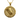 Gold vermeil Nefertiti pendant with hieroglyphic border hanging on chain against dark wood