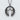 Jesus Silhouette Pendant, oxidized silver, front view
