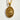 Close-up of gold vermeil Saint Clare medallion on chain showcasing textured background details