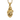Petrified heart pendant, gold vermeil, front view on white background