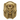 Front view of the 14K gold vermeil pharaoh skull ring highlighting the intricate nemes headdress and red center gemstone