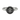 Front view of the oxidized silver happiness kanji ring featuring a 14K gold vermeil 幸 symbol on a clean white background