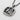 Fuku Kanji Fortune Pendant, oxidized silver, angled close-up view