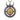 Close-up of 925 sterling silver Hittite sun pendant with 14K gold vermeil core and bull horns on white background