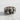 Viking Axe Skull Ring, oxidized silver, angled side perspective view