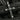 Close-up front view of sterling silver cross pendant featuring intricate rope details and oxidized finish