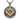 Masonic square and compass pendant, two color, front view on white background