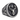 Front view of 925 sterling silver Saint Hubert ring showing gold vermeil stag and crucifix motif