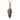 Detailed gold dragon claw pendant holding a faceted purple amethyst crystal point on a gold chain necklace