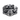 Front view of handcrafted 925 sterling silver gas mask ring with oxidized finish isolated on white background