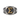 Front view of 925 sterling silver Sigma wolf ring featuring a 3D 14K gold vermeil letter against dark background.