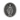 Miraculous medal ring, oxidized silver, front view on white