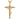 Timber crucifix pendant in gold vermeil, front view on white background