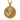 Gold vermeil St Hubertus pendant featuring a stag head with a cross between antlers on a dark stone background