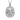 Halo nimbus jesus pendant, polished silver, front view on white background