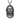 Jesus Christ Bust Pendant, oxidized silver, front view on white