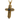 Black stone cross pendant, gold vermeil, front view on white background