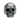 Weathered Skull Ring, oxidized silver, front view on white background