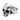 Shattered skull ring, front view on white background