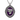 925 sterling silver Catrina medallion pendant with purple enamel background and baroque scrollwork frame
