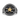 Army star ring with crossed sabers, front view on white