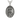 Saint Raphael pendant, oxidized silver, front view on white