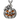 Handcrafted 925 sterling silver Jack o lantern pendant featuring orange enamel face and oxidized finish details