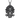 anubis scales of justice pendant, oxidized silver, front view on white