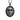 Leaf mask pendant, oxidized silver, front view on white