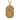 Catacomb skull dog tag pendant, gold vermeil, front view on white