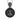 Orthodox Icon Pendant, oxidized silver, front view on white background
