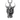 Tribal elder totem pendant in oxidized silver, front view on white background