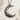Crescent Moon Star Pendant, oxidized silver, front view