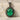 Filigree Oval Emerald Pendant, oxidized silver, angled product photo