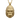 Calm gorilla head pendant, gold vermeil, front view on white background