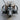 African Buffalo Pendant, oxidized silver, front view on wood surface