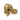 Rebel skull ring, gold vermeil, front view on white