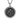 Garden skeleton pendant, oxidized silver, front view centered on dark background