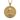 Jesus Christ medallion pendant, gold vermeil, front view on white background