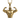 Front double bicep bodybuilder pendant, gold vermeil, front view on black background