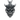 Japanese Oni Demon Mask Pendant, oxidized silver, front view on white