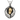 Baby foot in hands pendant, two-tone finish, front view on white