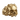Baroque scroll skull ring in gold vermeil, front view on white background