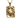 Scroll skull pendant, gold vermeil, front view on white background
