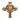 Gold vermeil Jesus cross ring with red gemstones and crown of thorns detail on black background